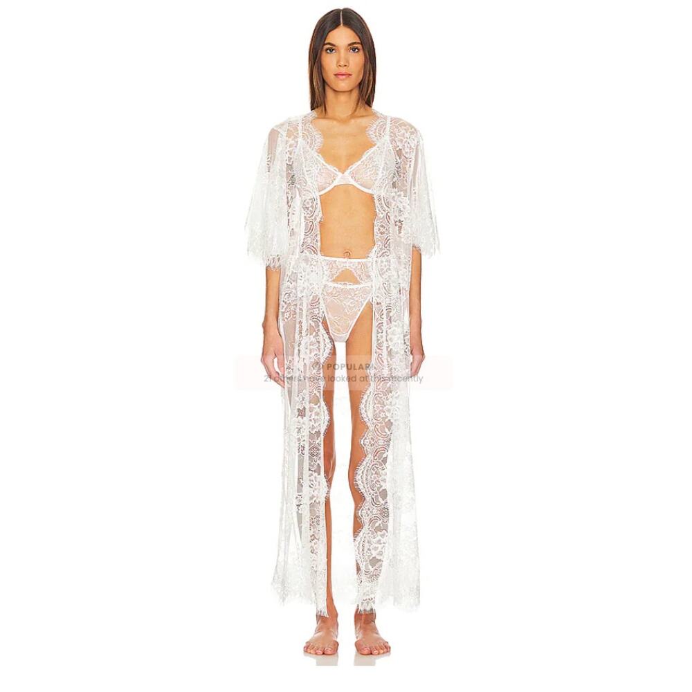 Kassiah White Lace Robe by homebodii